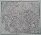WOERL,  JOHANN EDMUND: EASY-TO-READ TOPOGRAPHIC MAP OF CENTRAL CROATIA